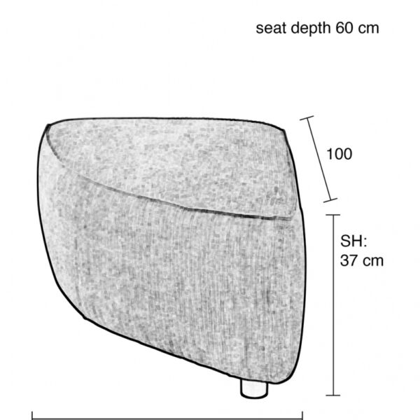 Zuiver tumba Hunter Sofa Element Pie Pouf Left