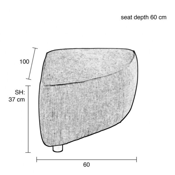 Zuiver tumba Hunter Sofa Element Pie Pouf Right
