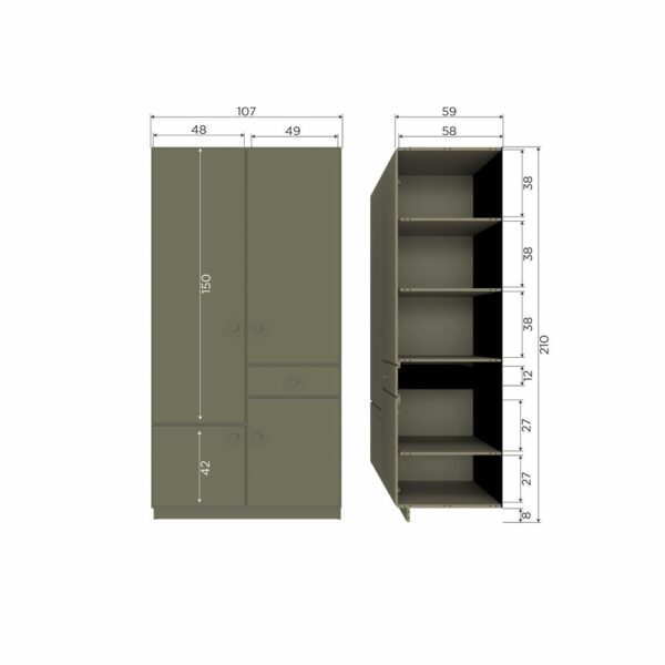 De Eekhoorn Alfie riidekapp Collection, 107cm