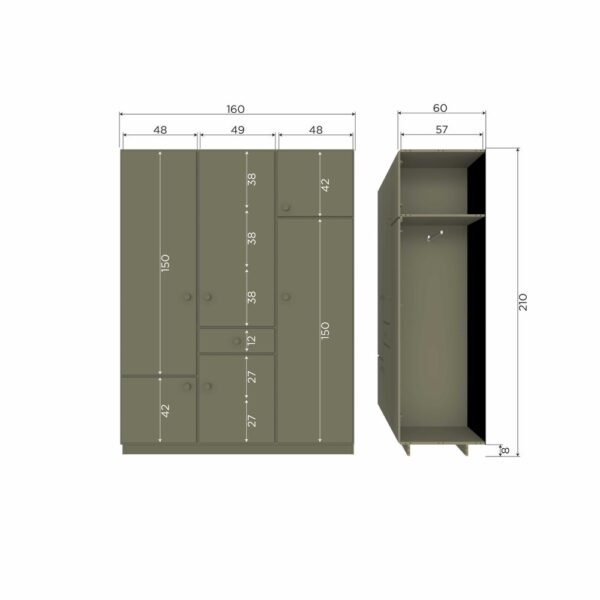 De Eekhoorn Alfie Riidekapp Collection, 160cm