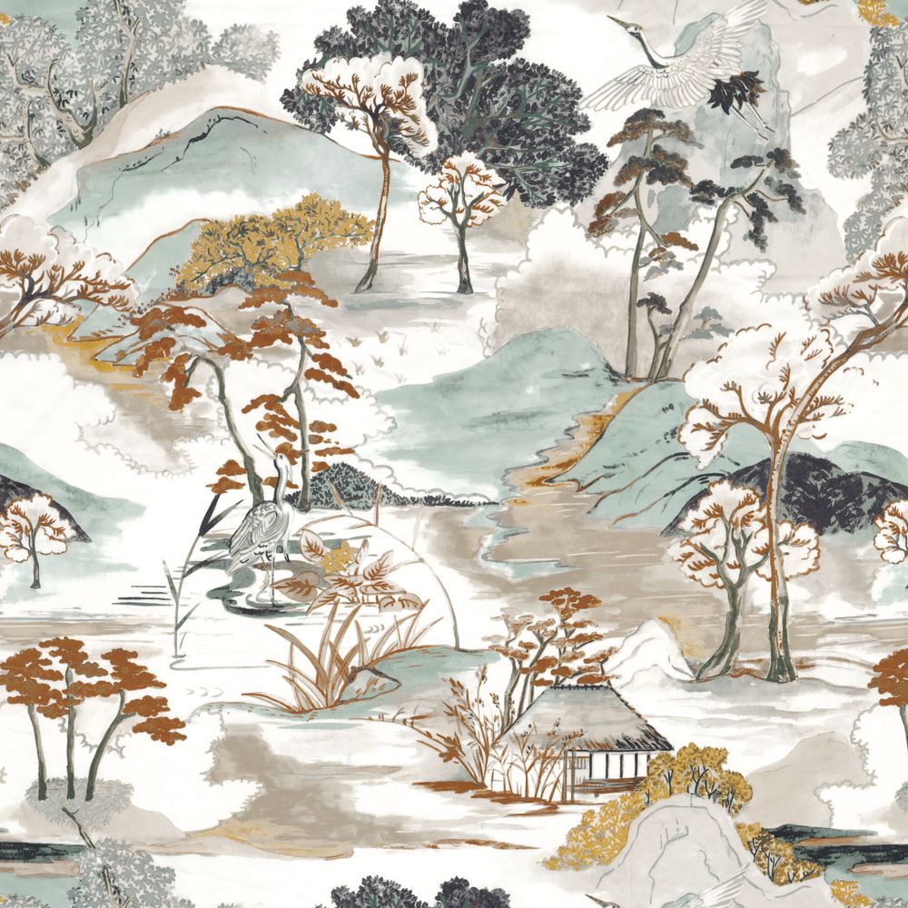 Casamance kangas Matsu Celadon Terre De Sienne