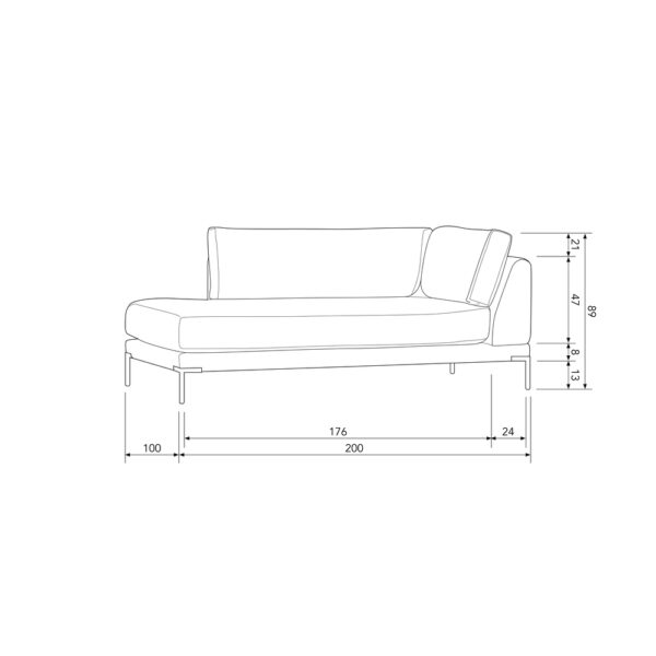 De Eekhoorn lounge diivan Couple, vasakpoolne