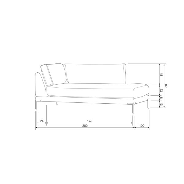 De Eekhoorn lounge diivan Couple, parempoolne