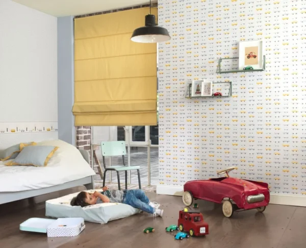 73503 Casadeco tapeet Happy Dreams All Over Vintage Cars