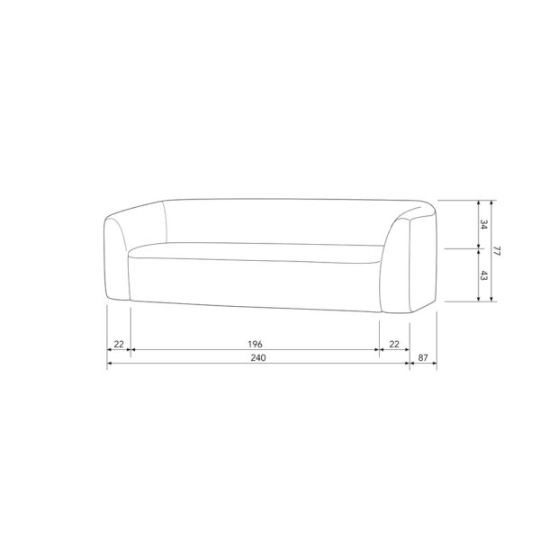 De Eekhoorn diivan Sloping, 3-kohaline