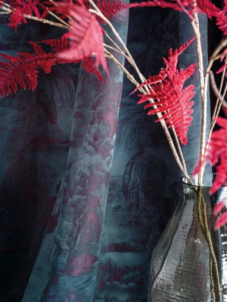 Casamance kangas Eau Vive Bleu Orage / Lie De Vin