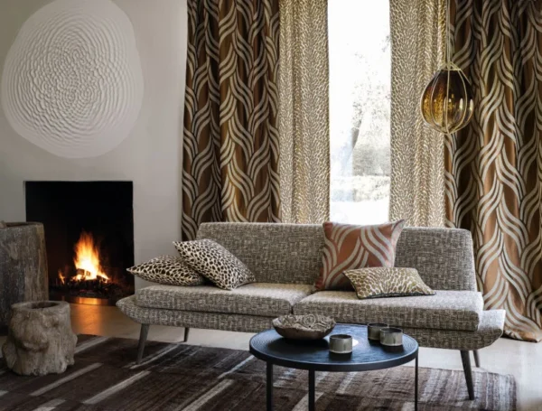 Casamance kangas Rafara Moutarde Noir De Lune