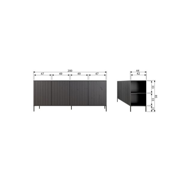 De Eekhoorn Gravure sideboard 200 cm