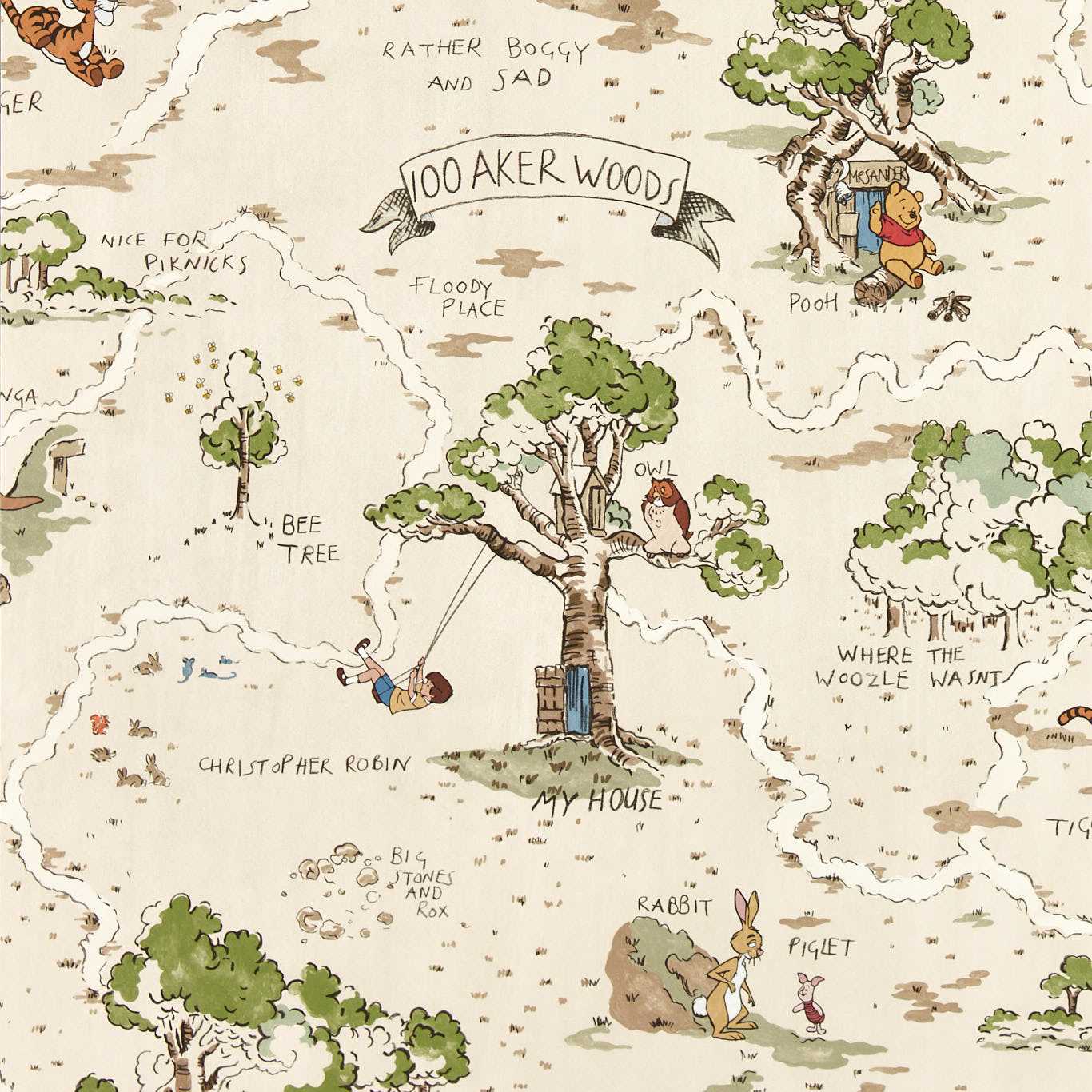Sanderson tapeet Hundred Acre Wood