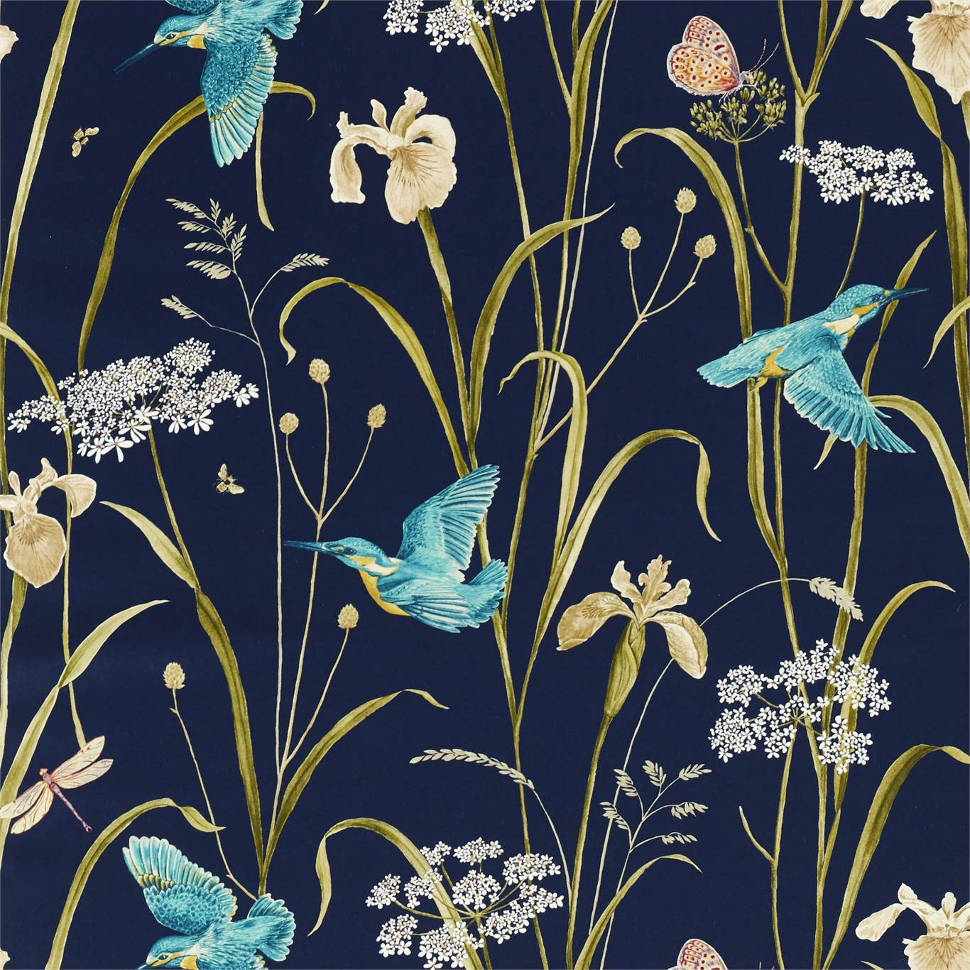 Sanderson kangas Kingfisher & Iris