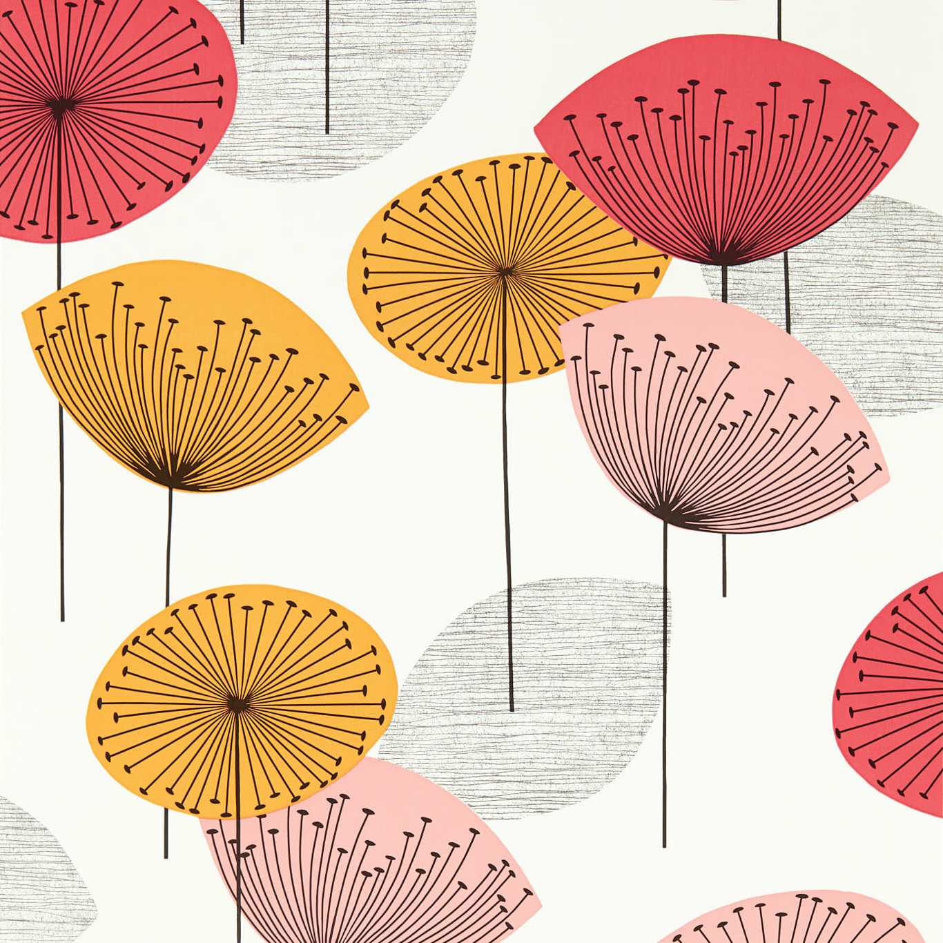 Sanderson tapeet Dandelion Clocks