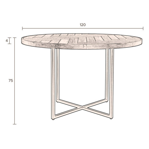 Dutchbone laud Class Dining Table Acacia 120