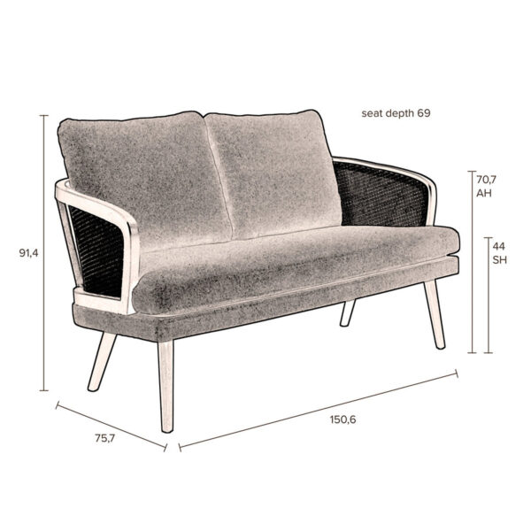 Dutchbone diivan Manou 2 Seater