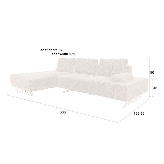 Dutchbone nurgadiivan Shelly Sofa Cinnamon Left Chaise Longue