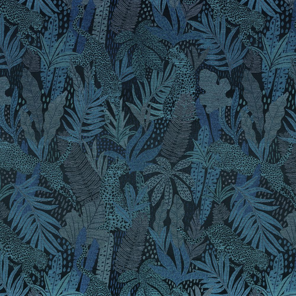 8853 - Left211 Casamance kangas Panthere Bleu Topaze
