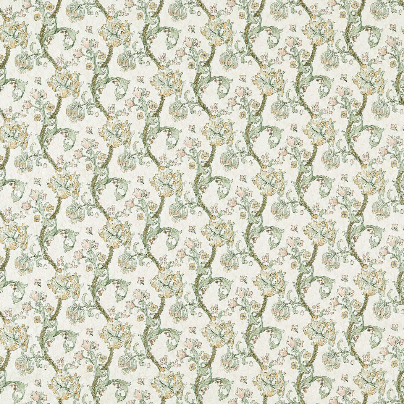 Clarke & Clarke kangas Golden Lily Embroidery