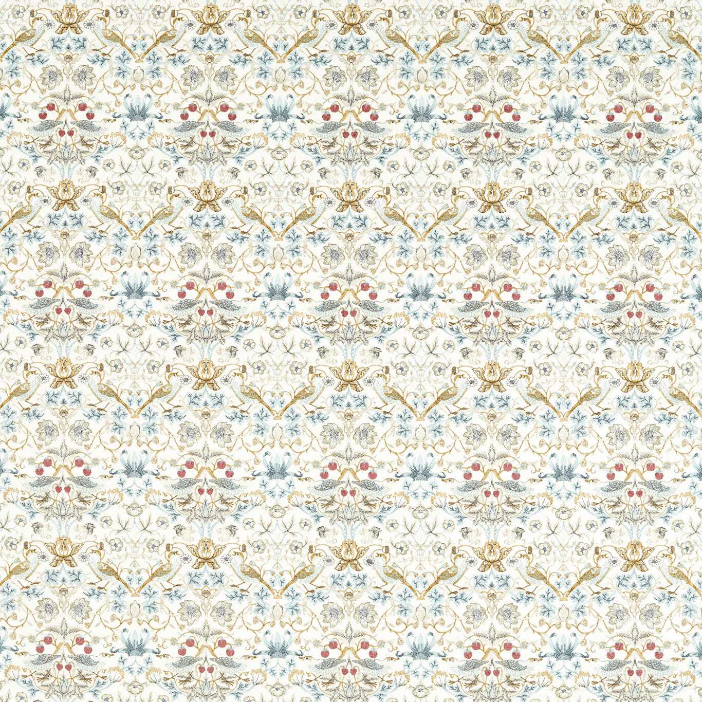 Clarke & Clarke kangas Strawberry Thief Embroidery