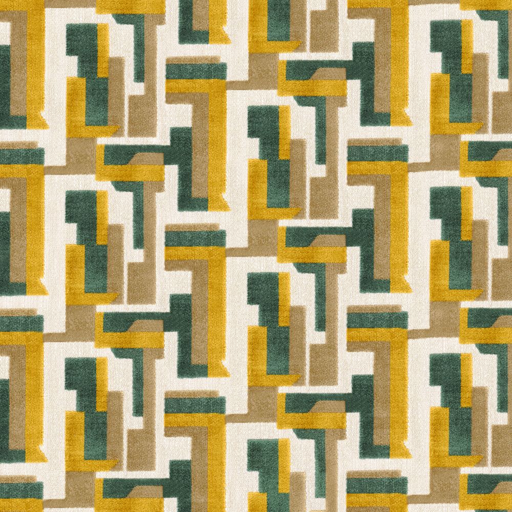 Casamance kangas Bebop Moutarde / Emeraude