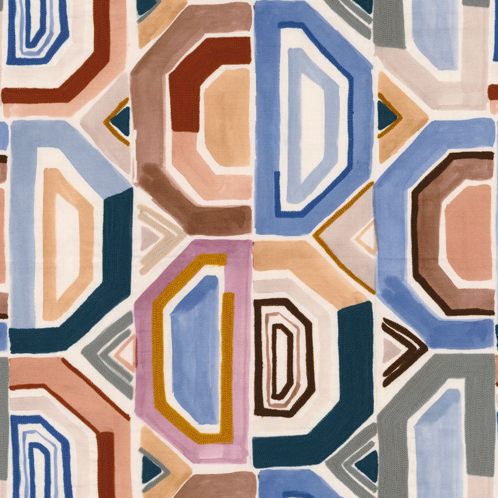 Casamance kangas Mahlangu Tabac / Bleu Nuage