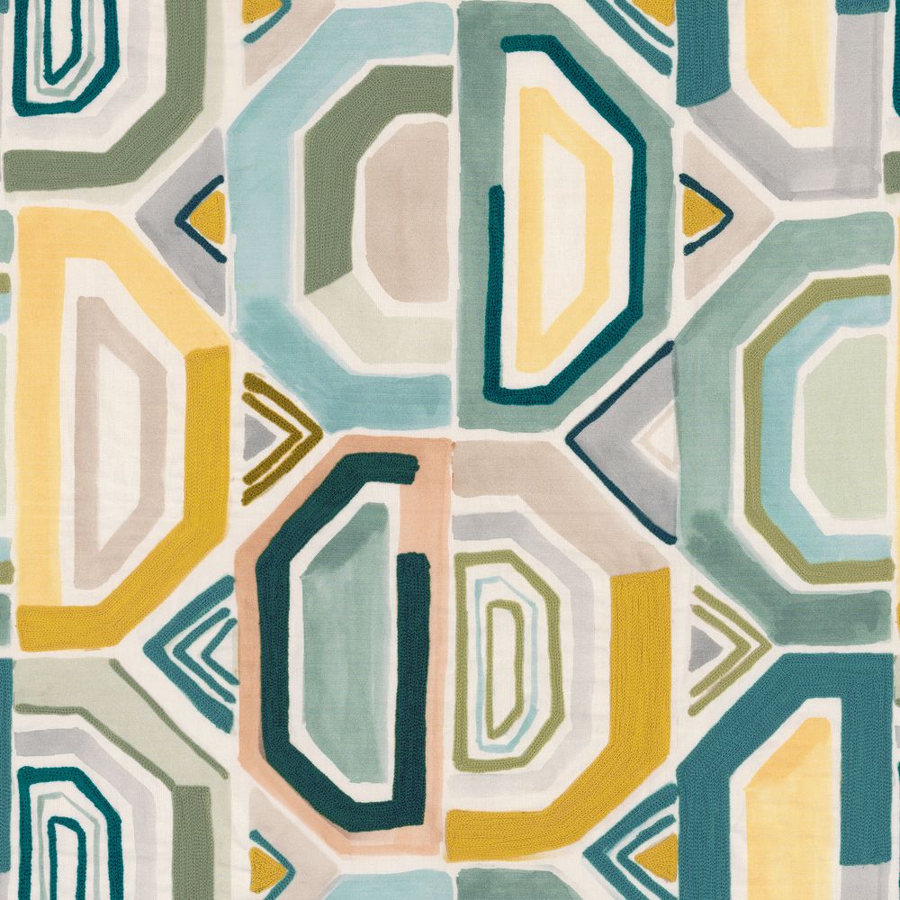 Casamance kangas Mahlangu Celadon / Moutarde