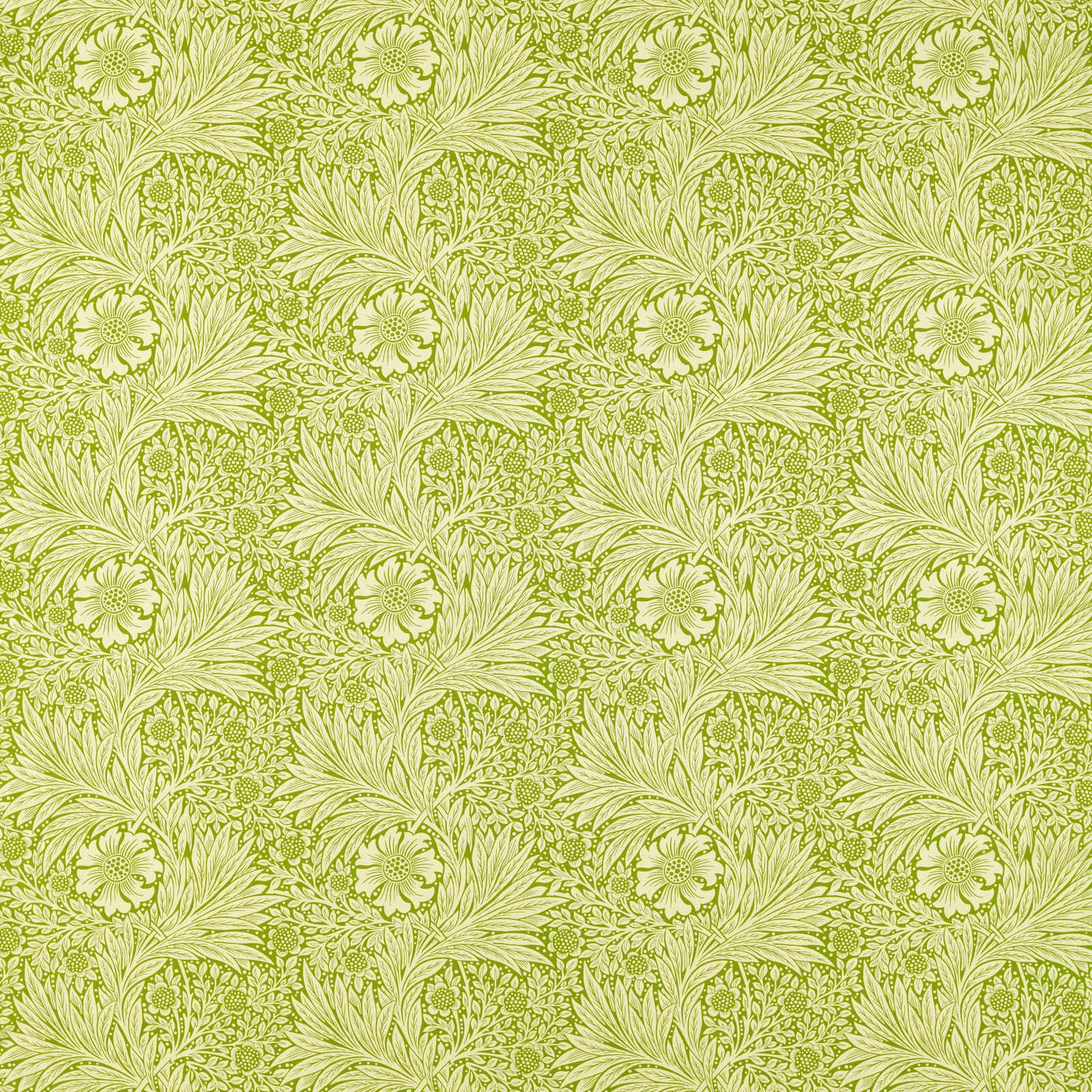 marigold-morris-and-co-cream-sap-green-fabric-226982-image01 Morris & Co kangas Marigold
