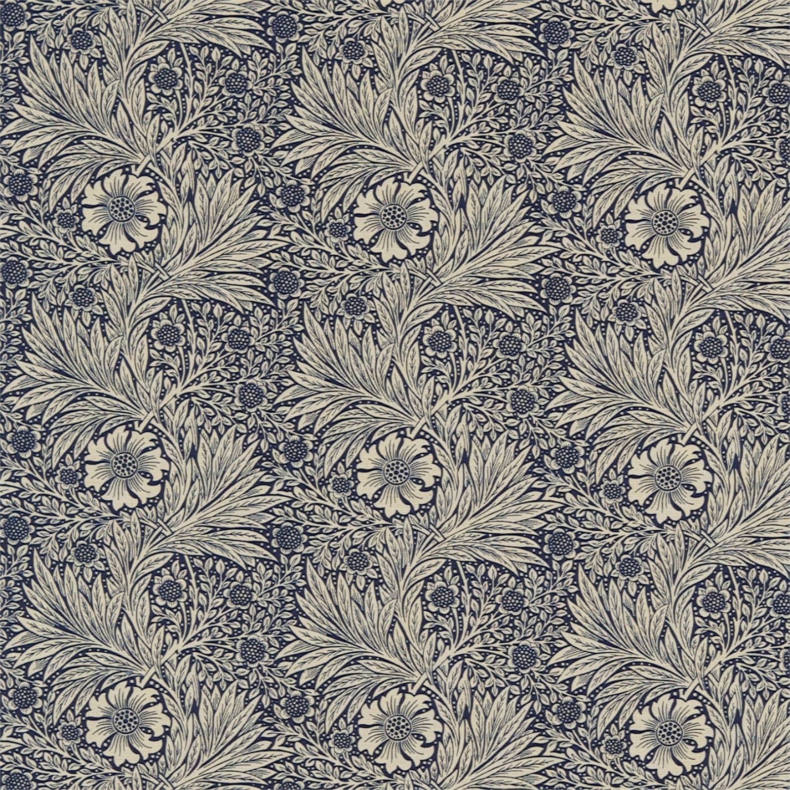 marigold-morris-and-co-indigo-linen-fabric-220320-image01 Morris & Co kangas Marigold