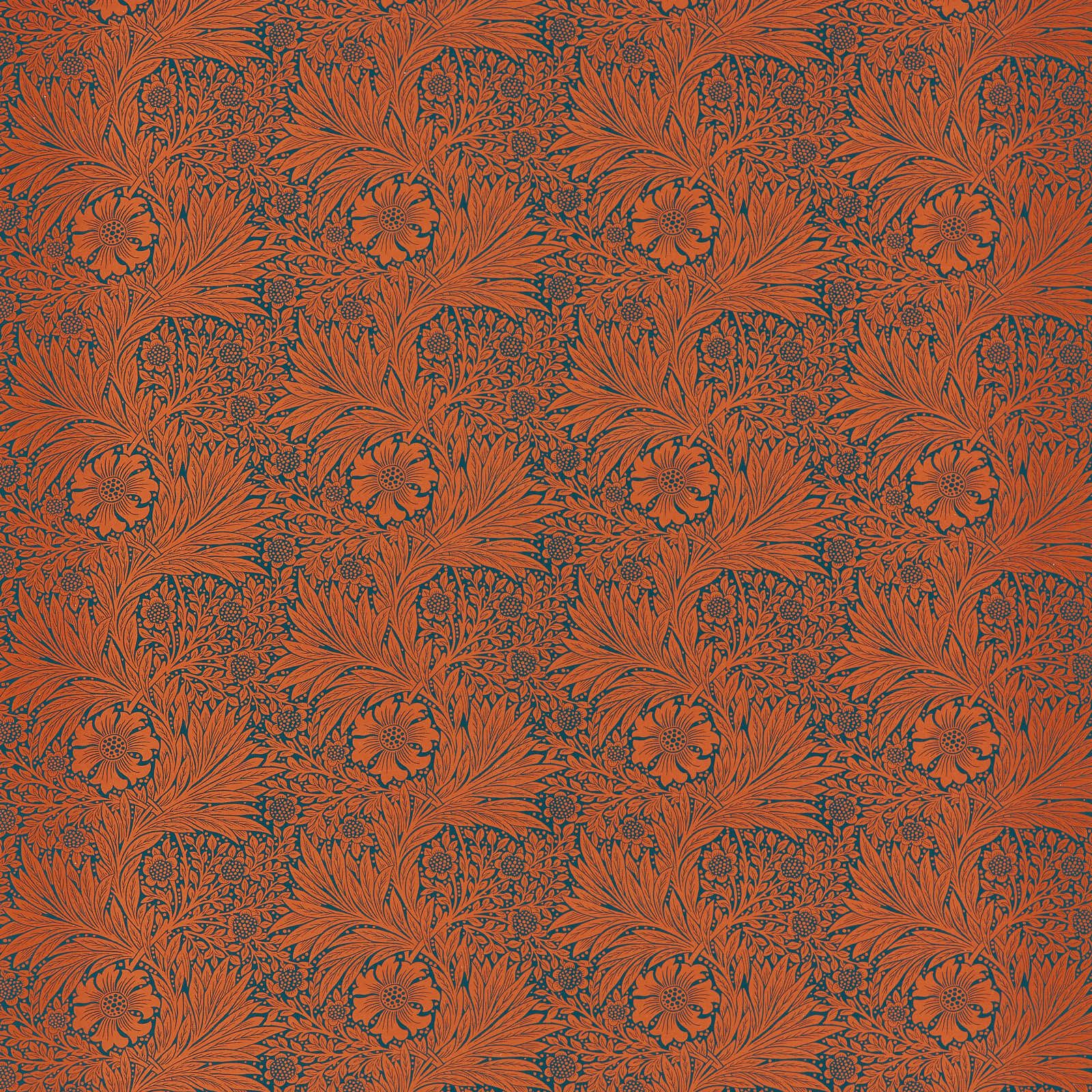 marigold-morris-and-co-navy-burnt-orange-fabric-226845-image01 Morris & Co kangas Marigold