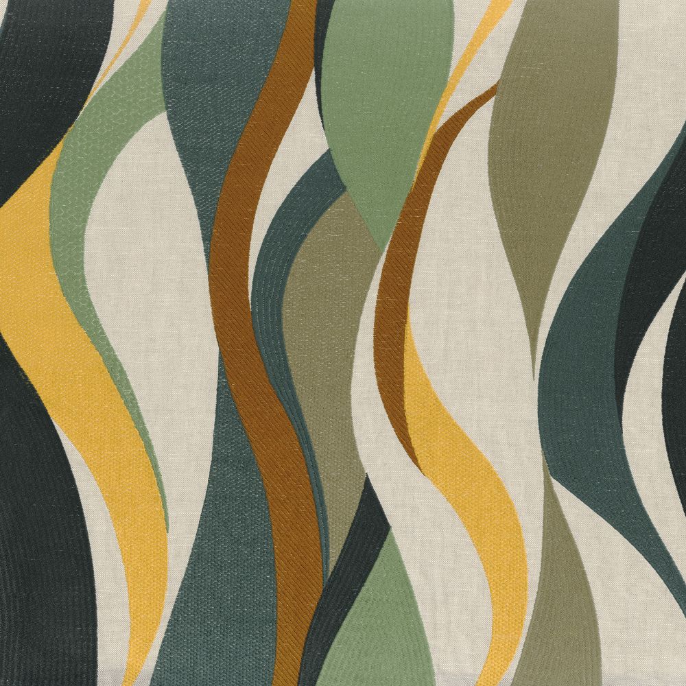 Casamance kangas Ritournelle Ocre / Vert Imperial