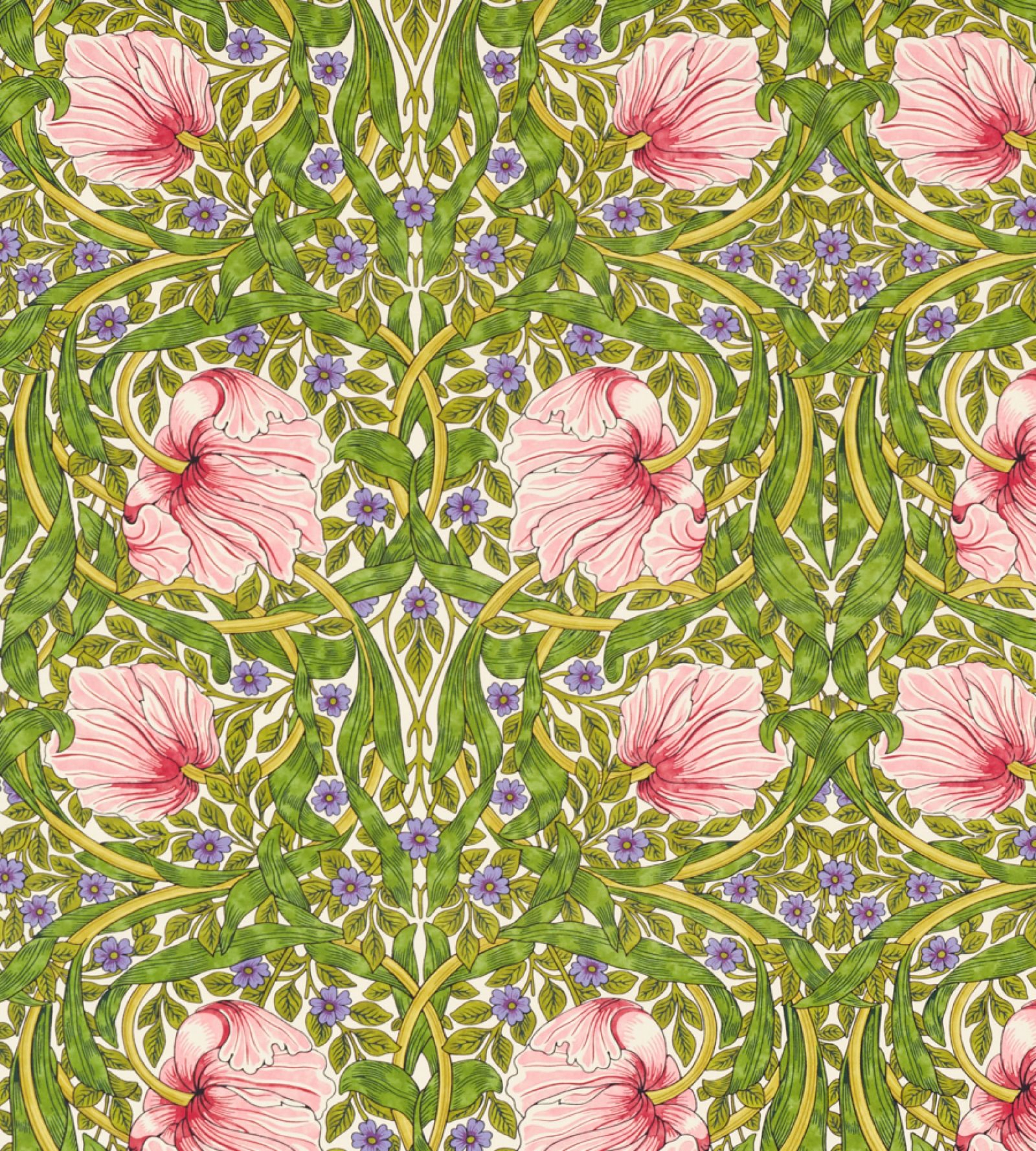 pimpernel-morris-and-co-sap-green-strawberry-fabric-227214-image01 Morris & Co kangas Pimpernel