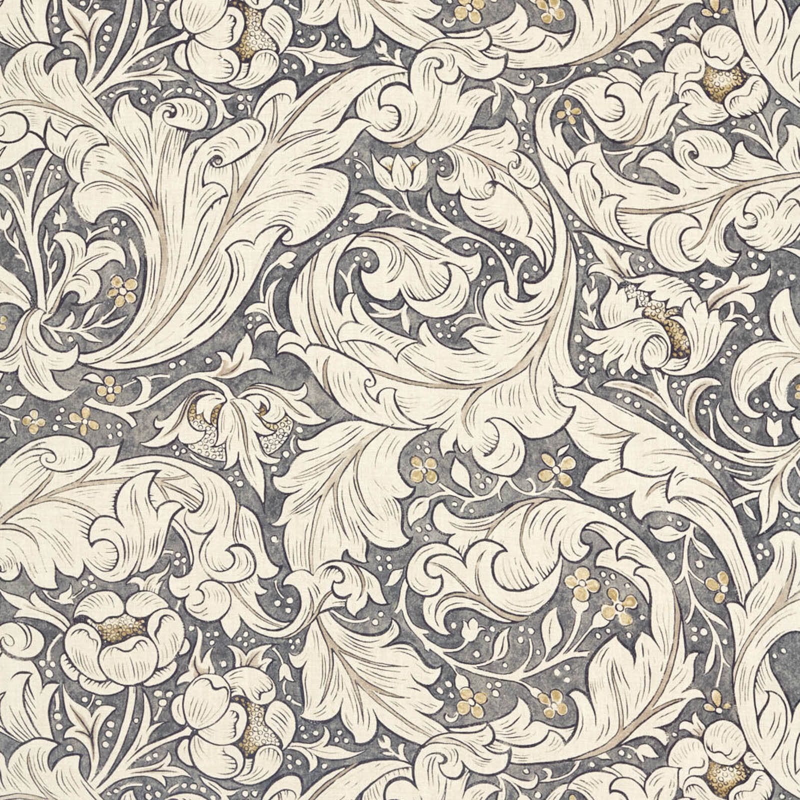 pure-bachelors-button-print-morris-and-co-black-ink-fabric-226485-image01 Morris & Co kangas Pure Bachelors Button Print