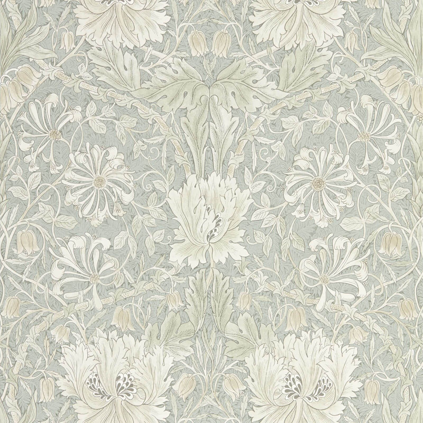 pure-honeysuckle-and-tulip-morris-and-co-grey-blue-wallpaper-216525-image01 Morris & Co. tapeet Pure Honeysuckle & Tulip
