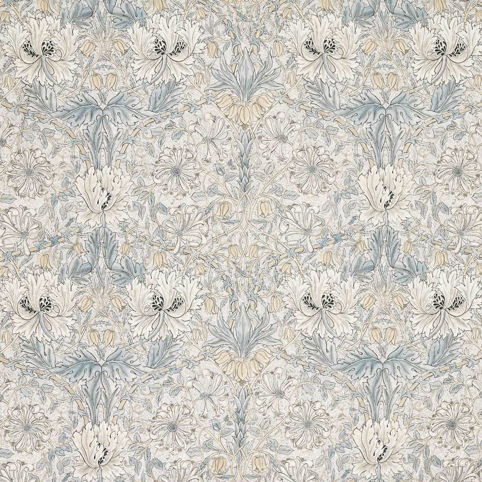 pure-honeysuckle-and-tulip-sheer-wide-width-morris-and-co-soft-blue-linen-fabric-227300-image01 Morris & Co kangas Pure Honeysuckle & Tulip Sheer Wide Width