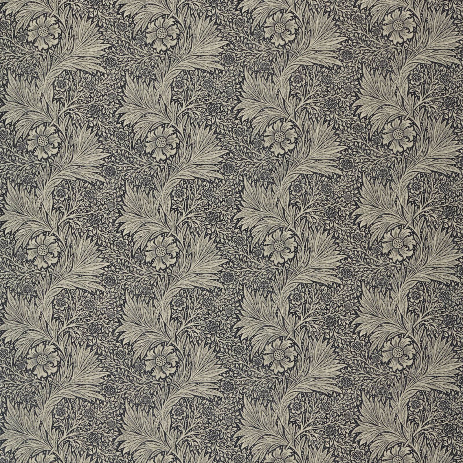 pure-marigold-print-morris-and-co-black-ink-fabric-226484-image01 Morris & Co kangas Pure Marigold Print