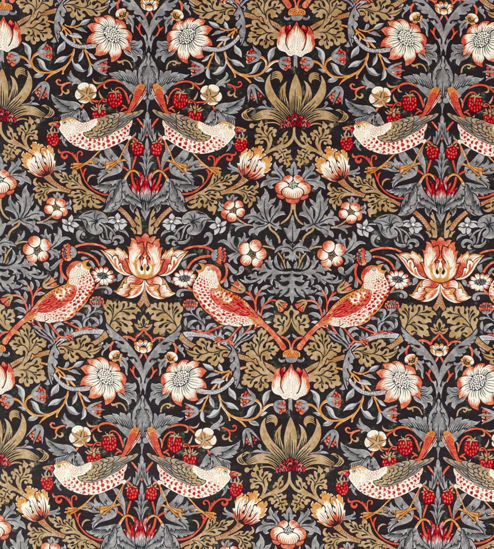 strawberry-thief-morris-and-co-old-fashioned-fabric-520016-image01 Morris & Co kangas Strawberry Thief
