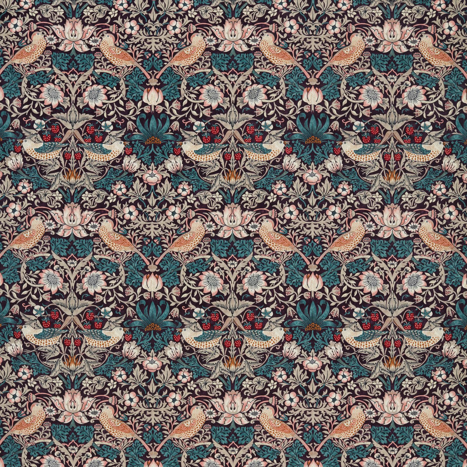 Morris & Co kangas Strawberry Thief Velvet