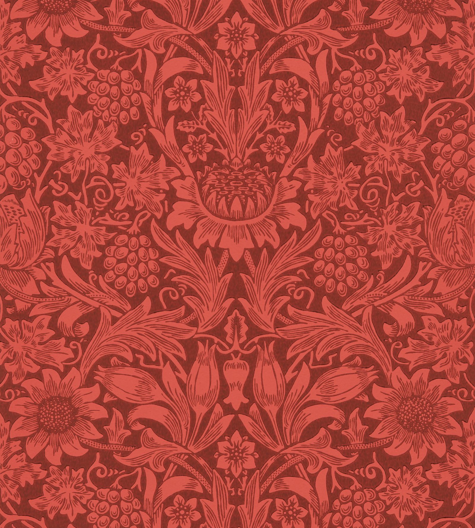 sunflower-morris-and-co-chocolate-red-wallpaper-216960-image01 Morris & Co. tapeet Sunflower