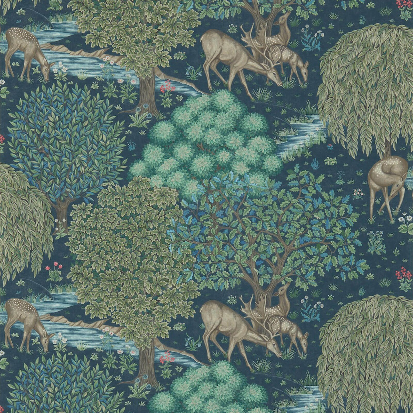 the-brook-morris-and-co-dark-blue-wallpaper-214887-image01 Morris & Co. tapeet The Brook