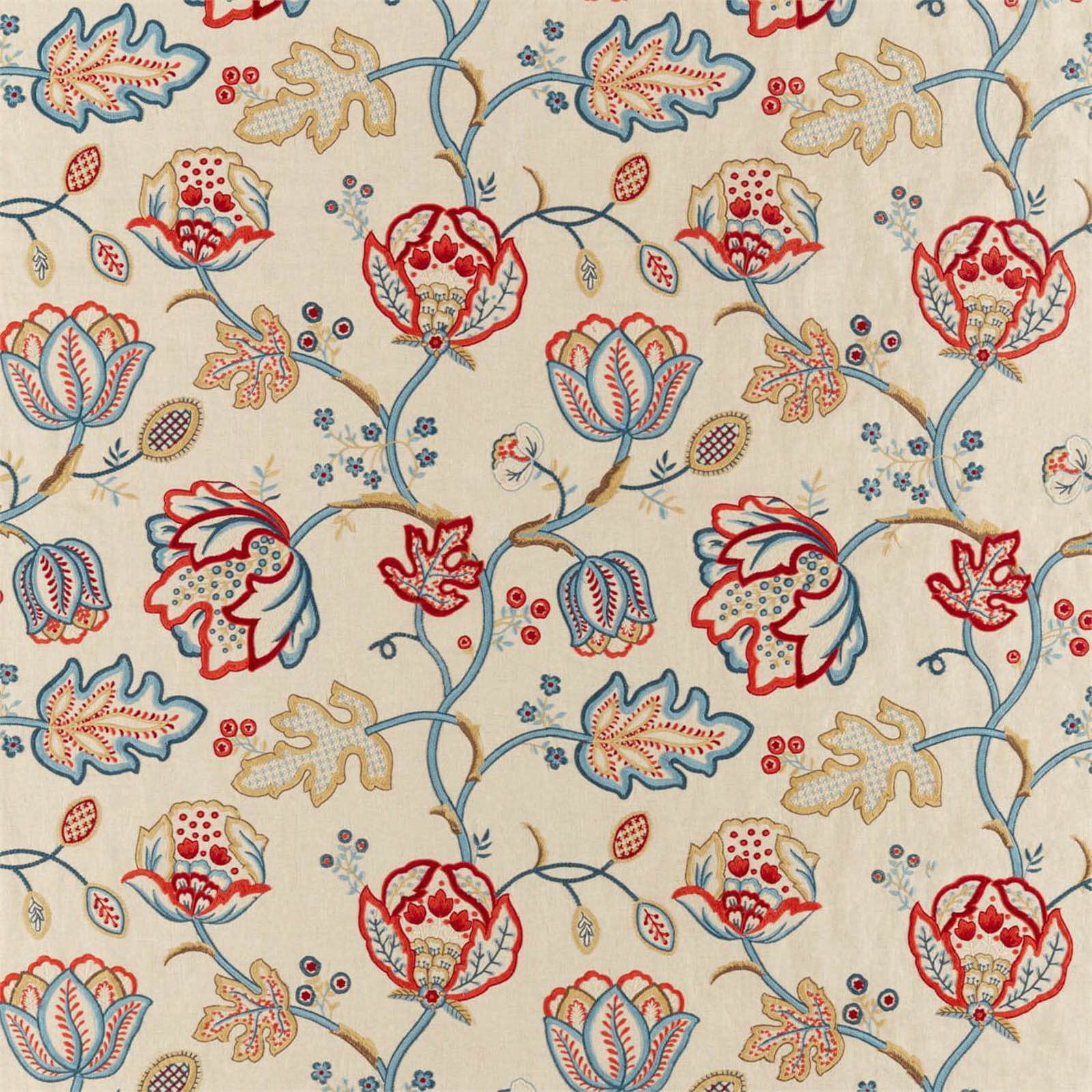 theodosia-embroidery-morris-and-co-wine-indigo-fabric-236822-image01 Morris & Co kangas Theodosia Embroidery