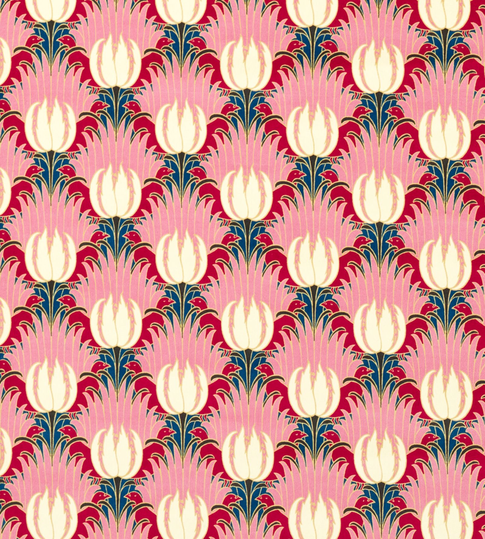 tulip-and-bird-morris-and-co-amaranth-and-blush-fabric-520020-image01 Morris & Co kangas Tulip & Bird