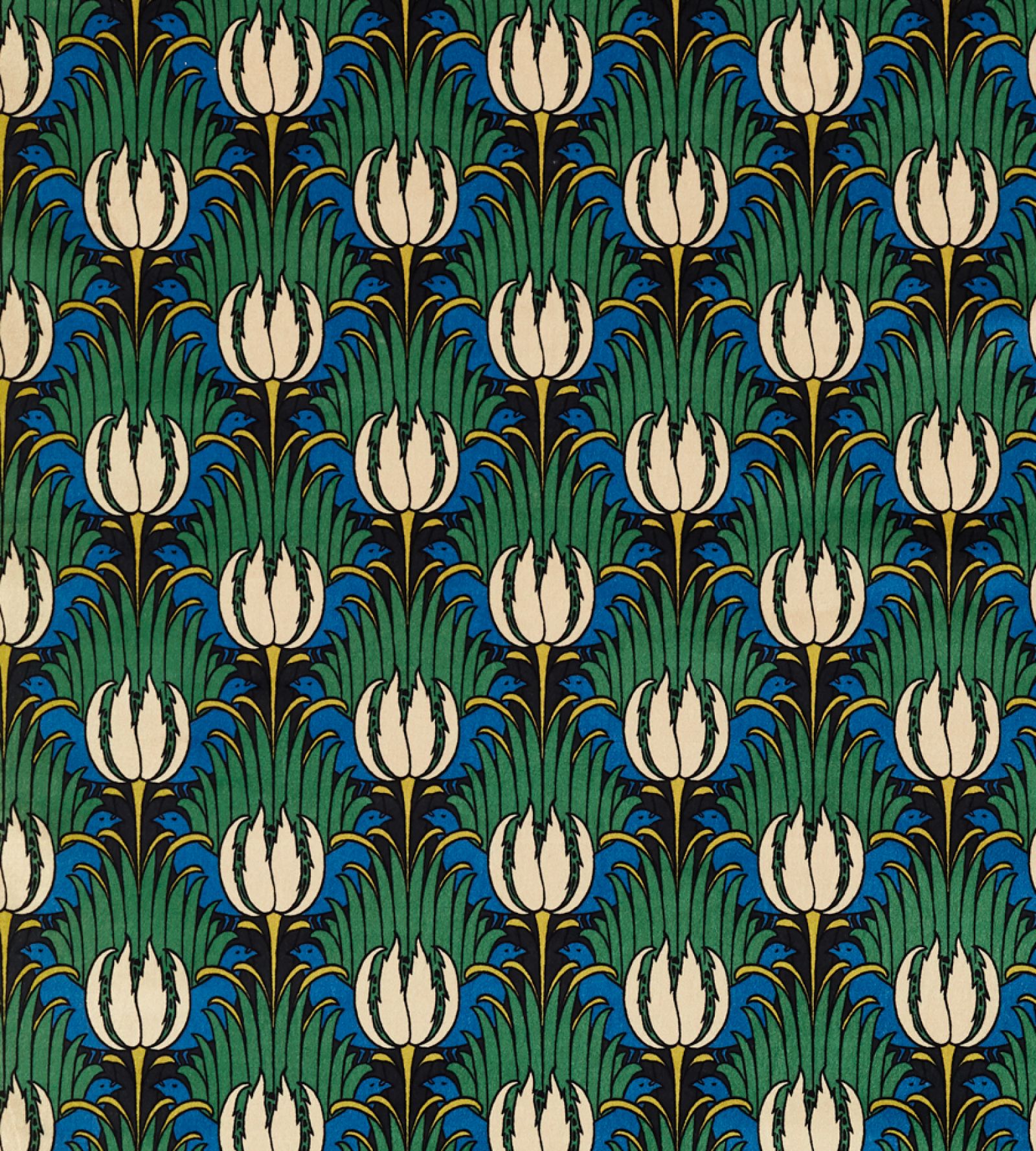 tulip-and-bird-morris-and-co-goblin-green-and-raven-fabric-520013-image01 Morris & Co kangas Tulip & Bird