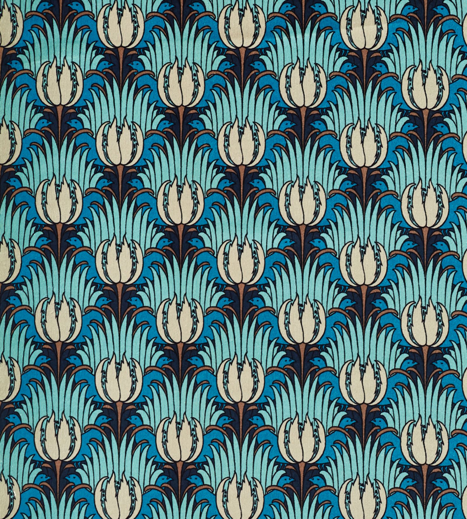 tulip-and-bird-morris-and-co-opal-and-sea-foam-fabric-520014-image01 Morris & Co kangas Tulip & Bird