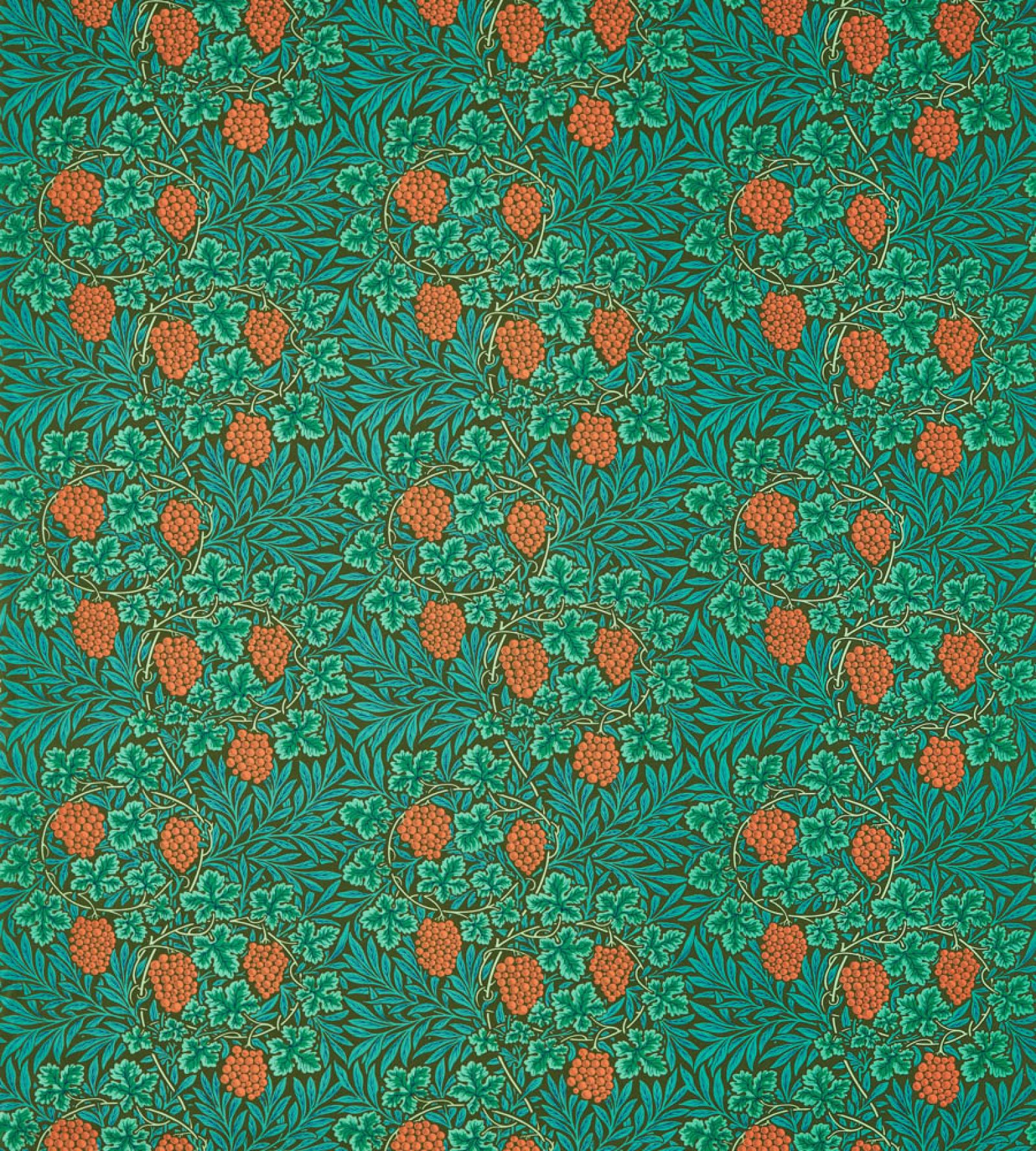vine-morris-and-co-dark-olive-fabric-226852-image01 Morris & Co kangas Vine