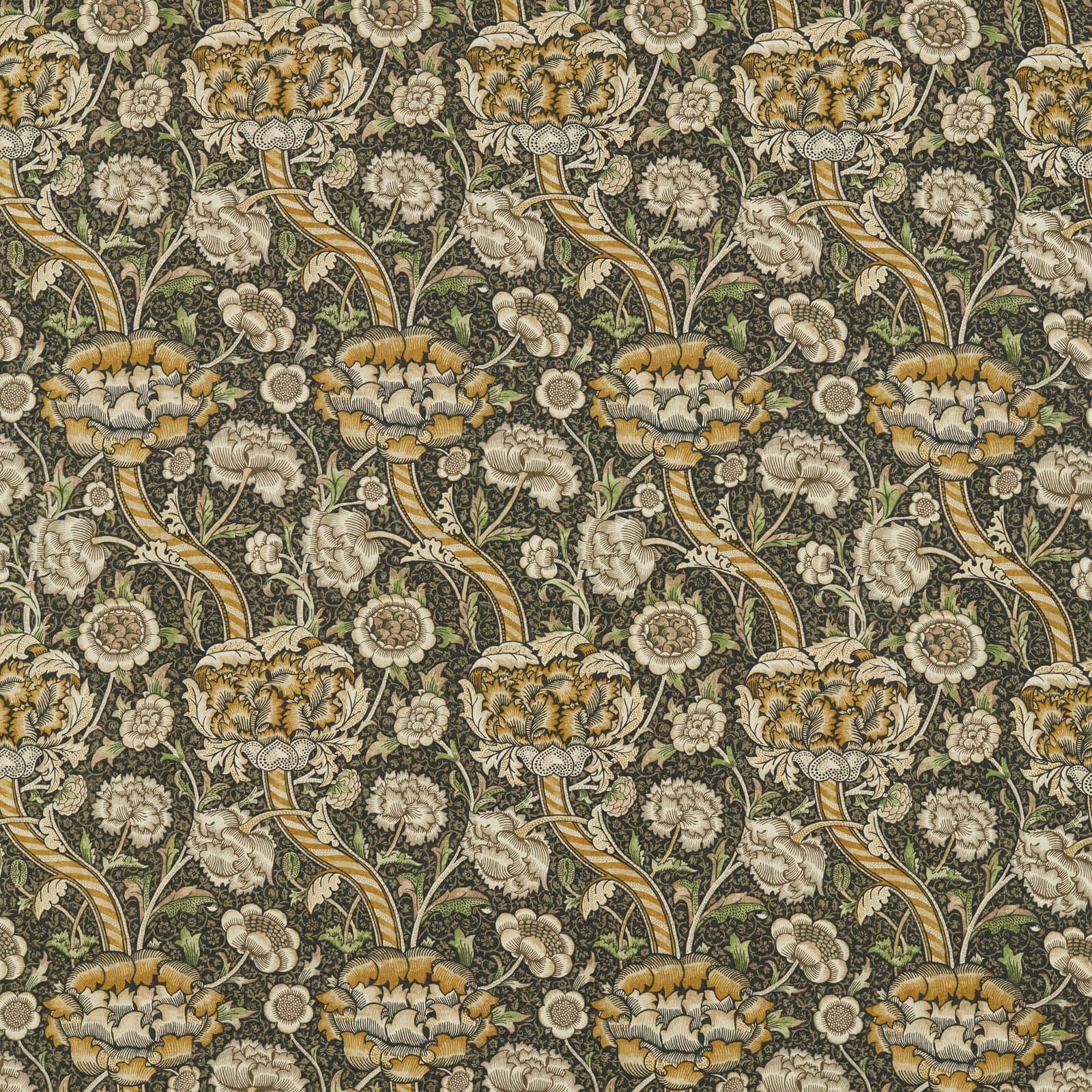 wandle-morris-and-co-charcoal-mustard-fabric-226397-image01 Morris & Co kangas Wandle