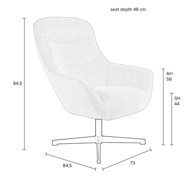 Zuiver tugitool Lounge Chair Yuki