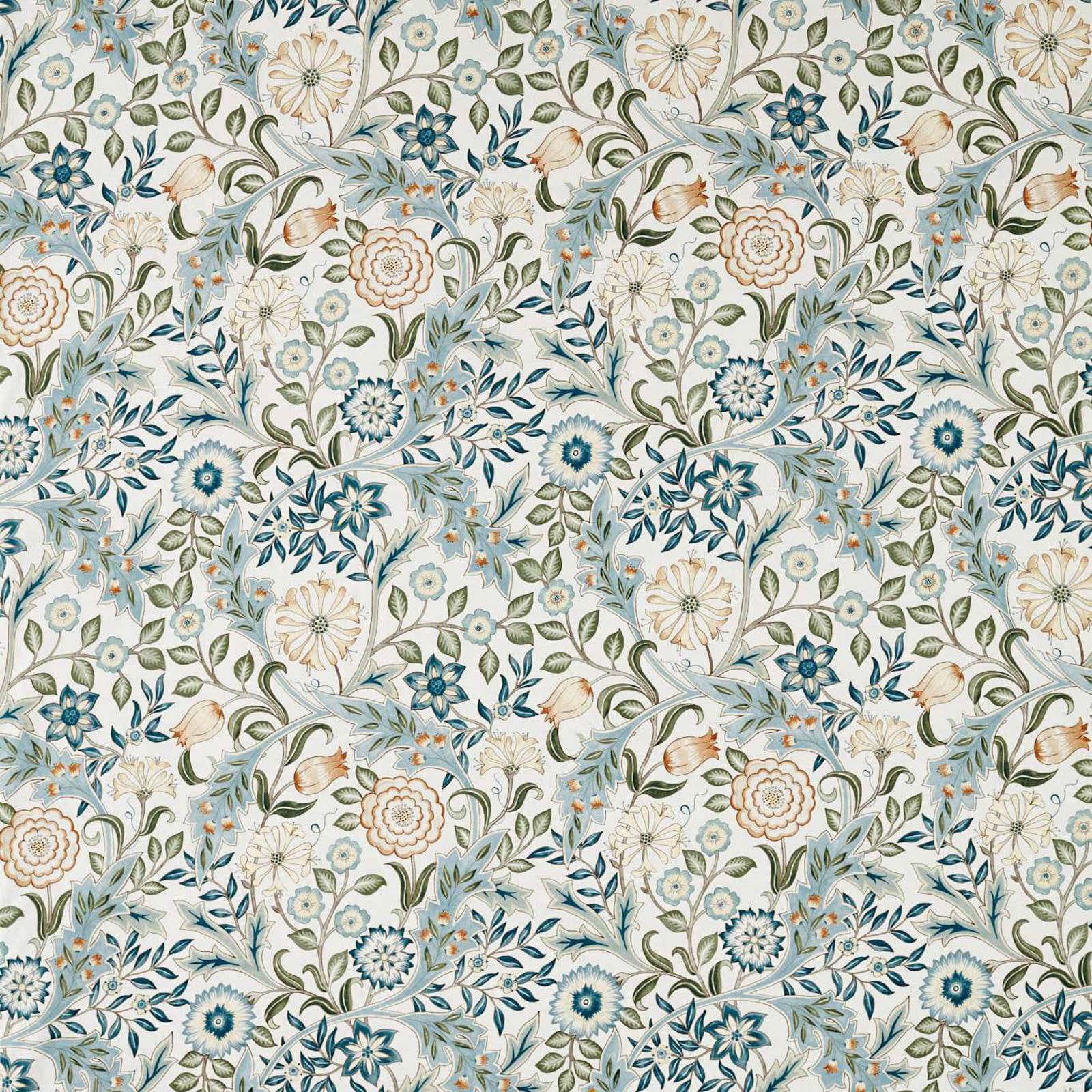 wilhelmina-wide-width-morris-and-co-soft-blue-peach-fabric-227293-image01 Morris & Co kangas Wilhelmina Wide Width