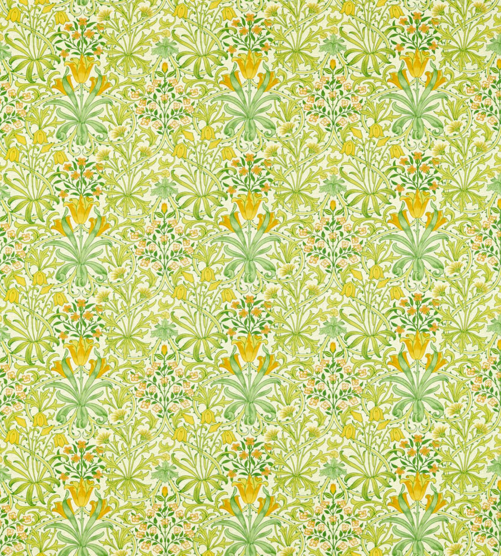 woodland-weeds-morris-and-co-sap-green-fabric-226990-image01 Morris & Co kangas Woodland Weeds