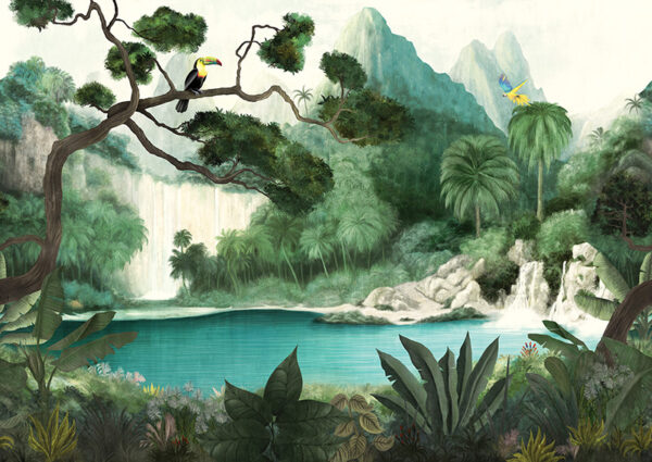 Masureel tapeet Toucan Azur