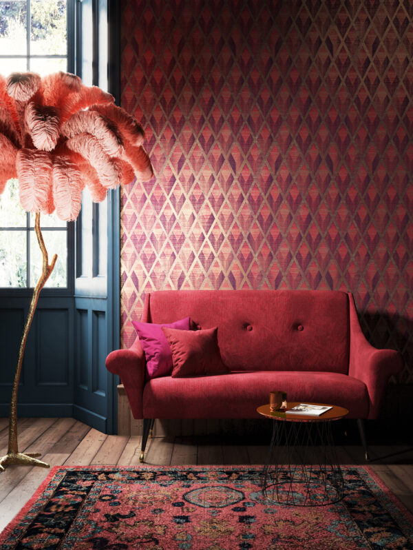 pictcab504 Masureel tapeet Facet Burgundy