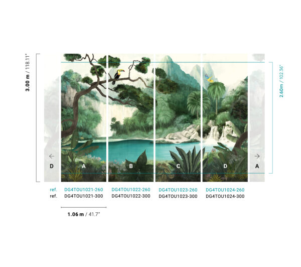 Masureel tapeet Toucan Azur