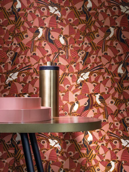Casamance tapeet Majoliques Blush/Terre De Sienne
